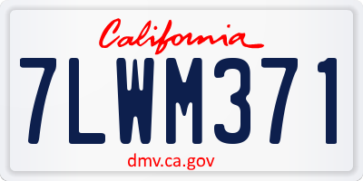 CA license plate 7LWM371