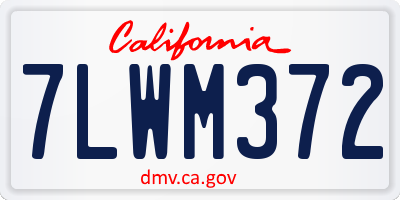 CA license plate 7LWM372