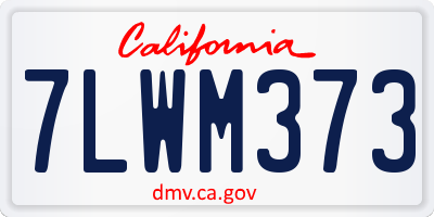 CA license plate 7LWM373