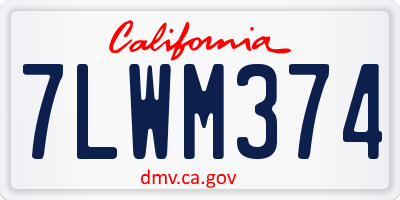 CA license plate 7LWM374