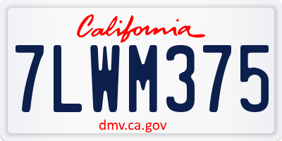 CA license plate 7LWM375