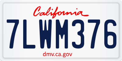 CA license plate 7LWM376