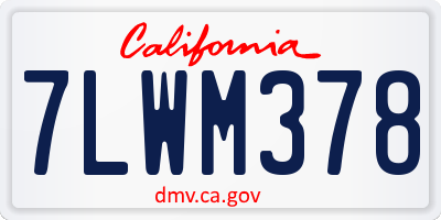 CA license plate 7LWM378