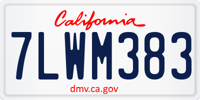 CA license plate 7LWM383