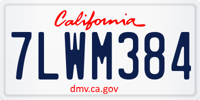 CA license plate 7LWM384