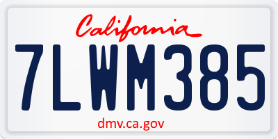 CA license plate 7LWM385