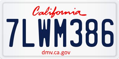 CA license plate 7LWM386