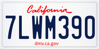 CA license plate 7LWM390