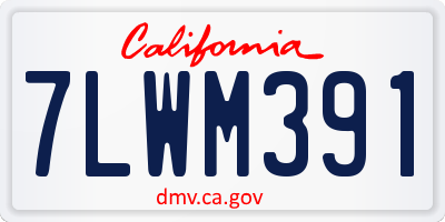 CA license plate 7LWM391