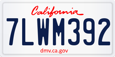 CA license plate 7LWM392