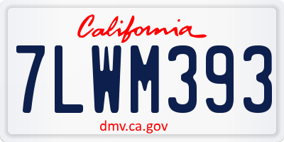 CA license plate 7LWM393
