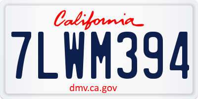 CA license plate 7LWM394