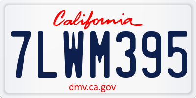 CA license plate 7LWM395
