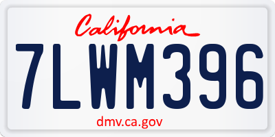 CA license plate 7LWM396