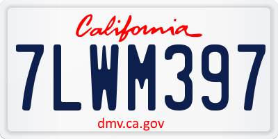 CA license plate 7LWM397