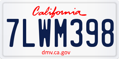 CA license plate 7LWM398