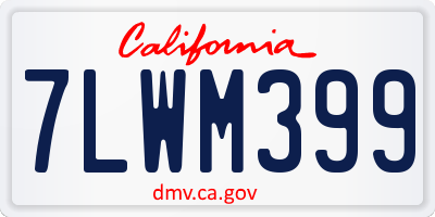 CA license plate 7LWM399