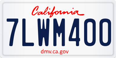 CA license plate 7LWM400