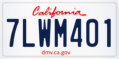 CA license plate 7LWM401