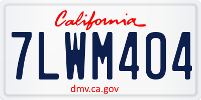 CA license plate 7LWM404
