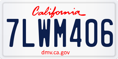 CA license plate 7LWM406