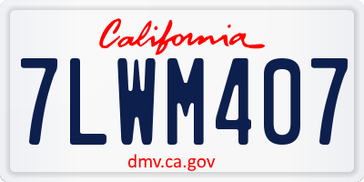 CA license plate 7LWM407