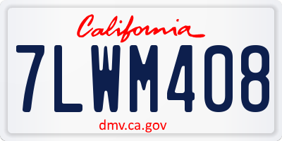 CA license plate 7LWM408