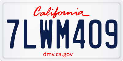CA license plate 7LWM409
