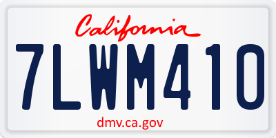 CA license plate 7LWM410