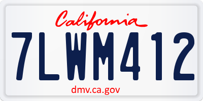 CA license plate 7LWM412