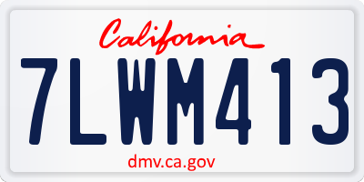 CA license plate 7LWM413