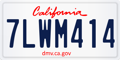 CA license plate 7LWM414