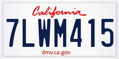 CA license plate 7LWM415