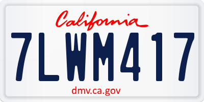 CA license plate 7LWM417