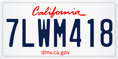 CA license plate 7LWM418