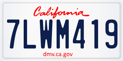CA license plate 7LWM419