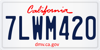 CA license plate 7LWM420