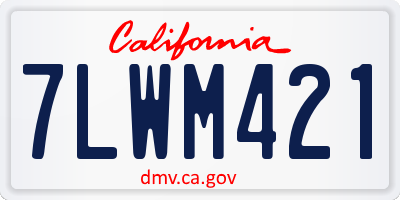 CA license plate 7LWM421