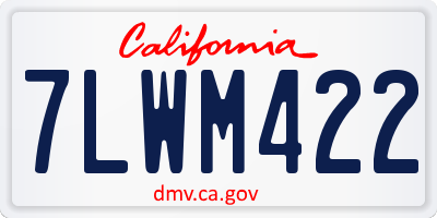 CA license plate 7LWM422