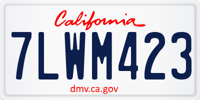 CA license plate 7LWM423