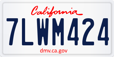 CA license plate 7LWM424