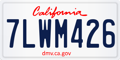 CA license plate 7LWM426