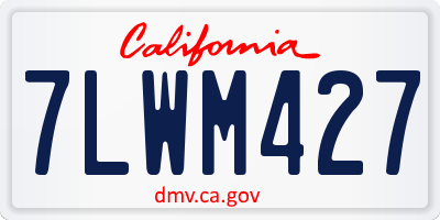 CA license plate 7LWM427