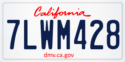 CA license plate 7LWM428