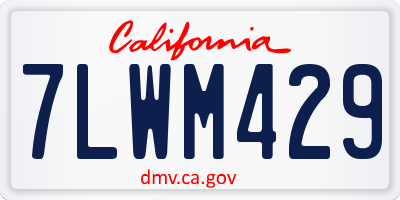CA license plate 7LWM429