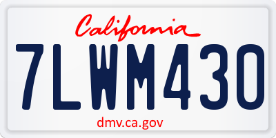 CA license plate 7LWM430