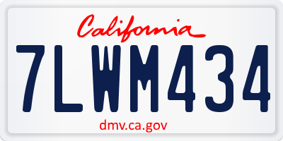CA license plate 7LWM434