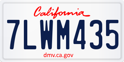 CA license plate 7LWM435
