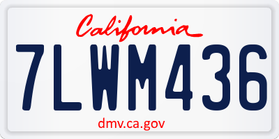 CA license plate 7LWM436