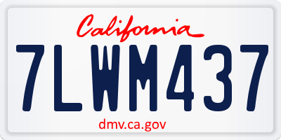 CA license plate 7LWM437